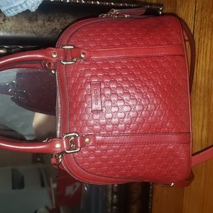 Gucci, Bags, Gucci Micro Dark Red Leather Bag